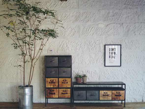 IRON WOODEN DRAWER CHEST