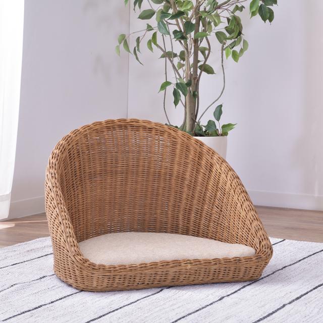 ソファ フロアチェア 1P ラタン ソファチェア【Rattan】