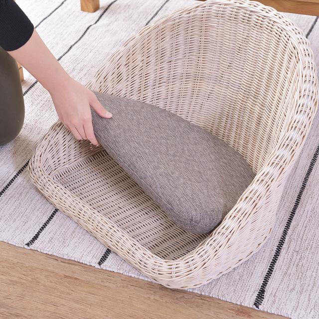 ソファ フロアチェア 1P ラタン ソファチェア【Rattan】