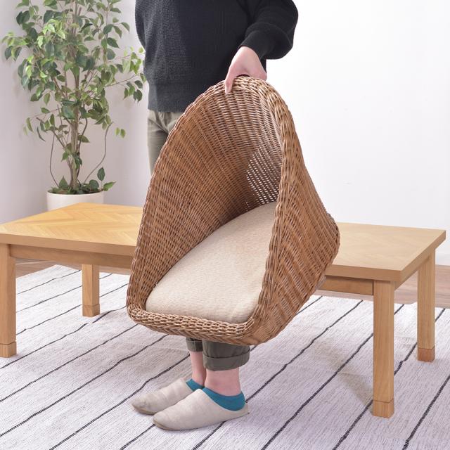 ソファ フロアチェア 1P ラタン ソファチェア【Rattan】