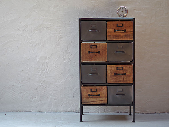 IRON WOODEN DRAWER CHEST