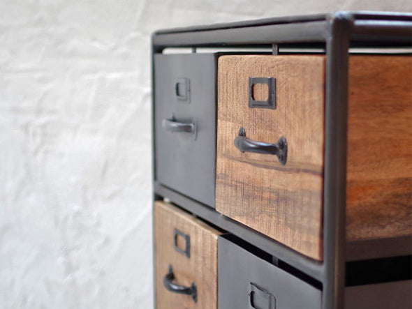 IRON WOODEN DRAWER CHEST