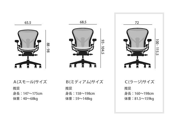 Aeron Chair Remastered Cサイズ（ラージサイズ）