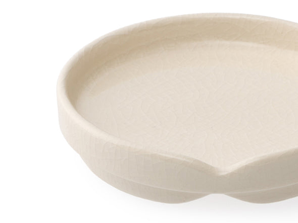 WHITE CRACKLE Stacking bowl S with lid