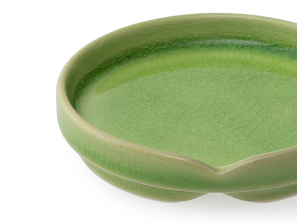 GREEN CRACKLE Stacking bowl S with lid