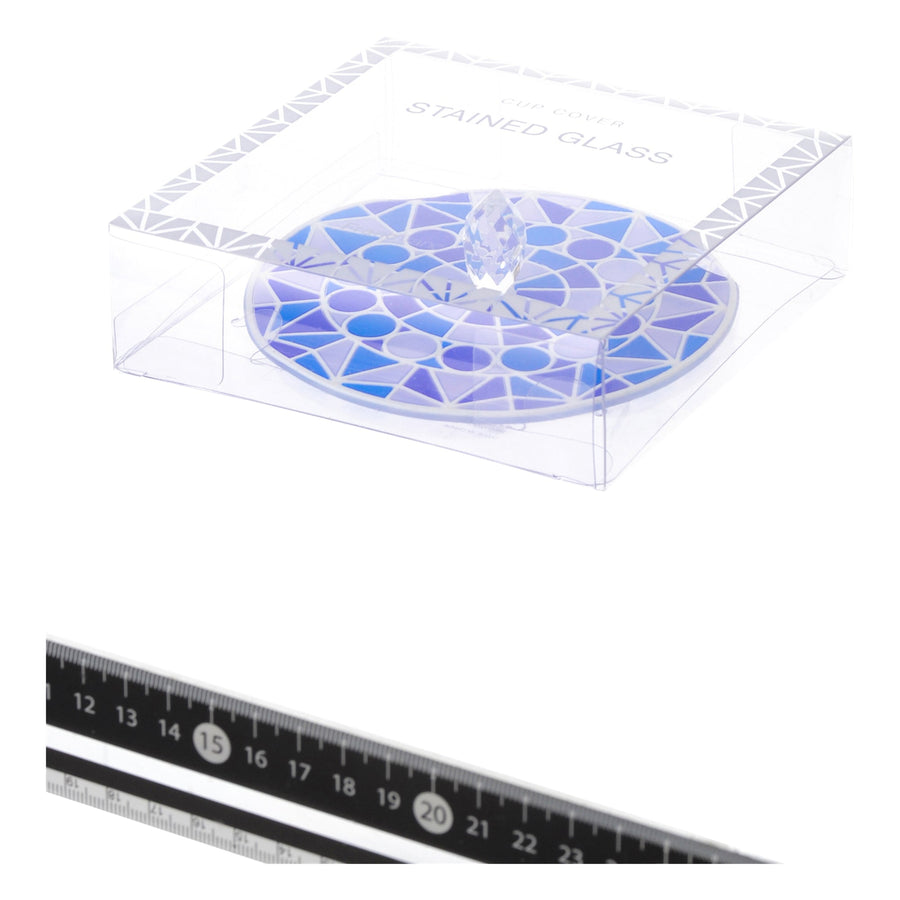 ステンドグラス カップカバー ブルー