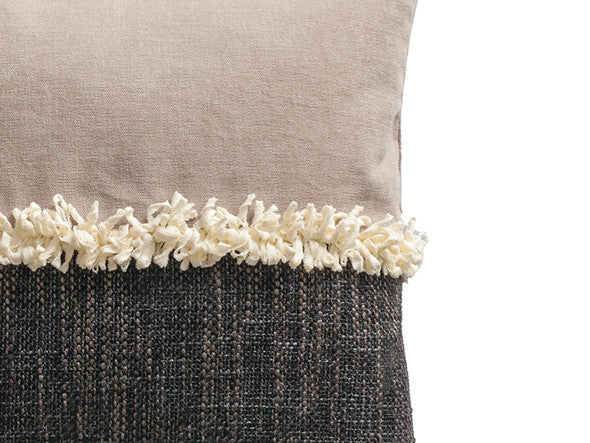 Bicolor Fringe Cushion