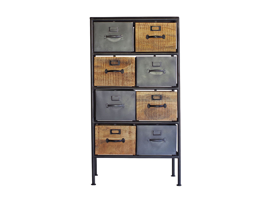 IRON WOODEN DRAWER CHEST