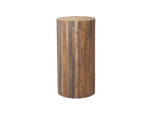 Collected-wood round high stool