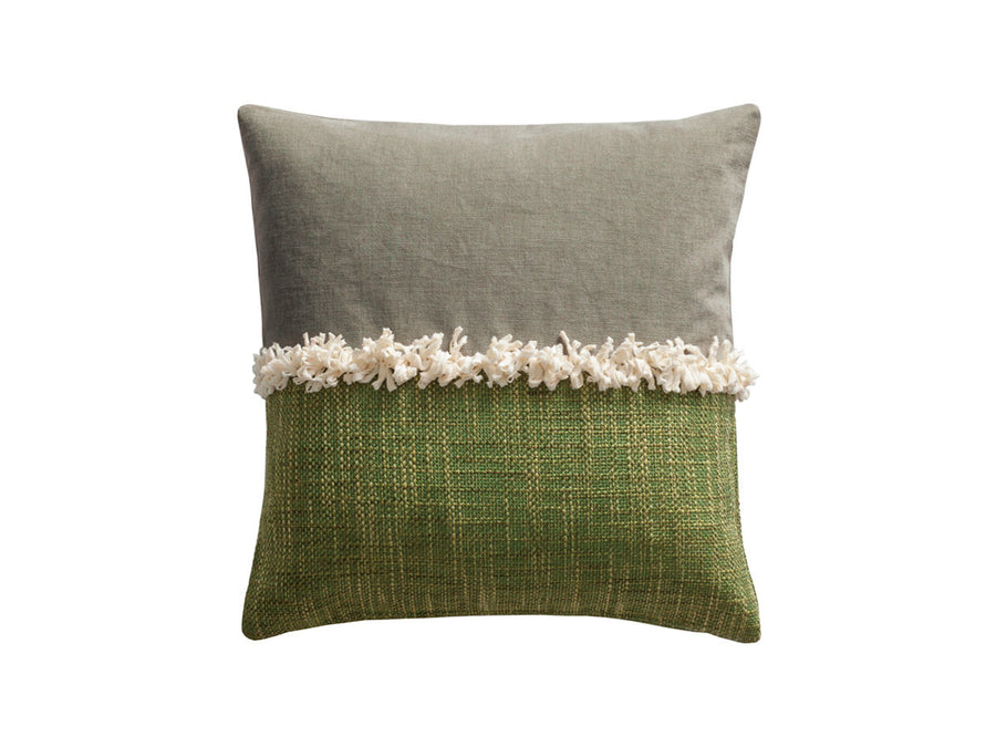 Bicolor Fringe Cushion