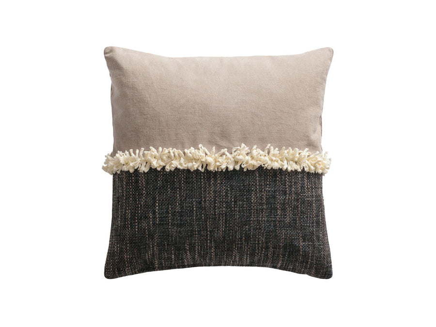 Bicolor Fringe Cushion