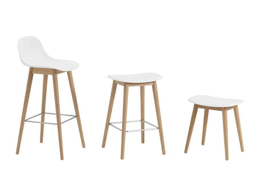 FIBER COUNTER STOOL W.BACKREST WOOD BASE