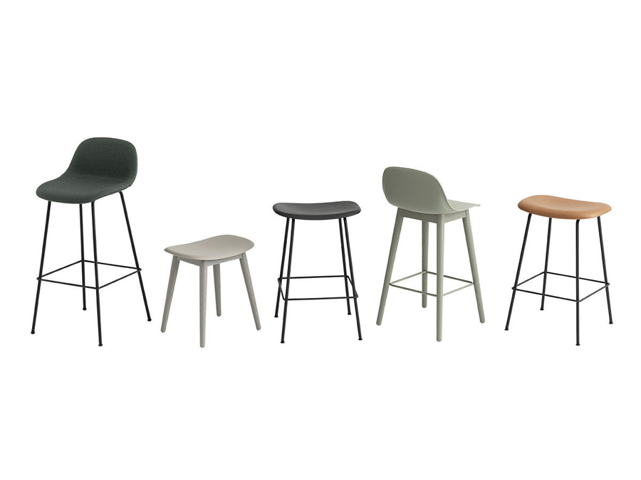 FIBER COUNTER STOOL W.BACKREST WOOD BASE