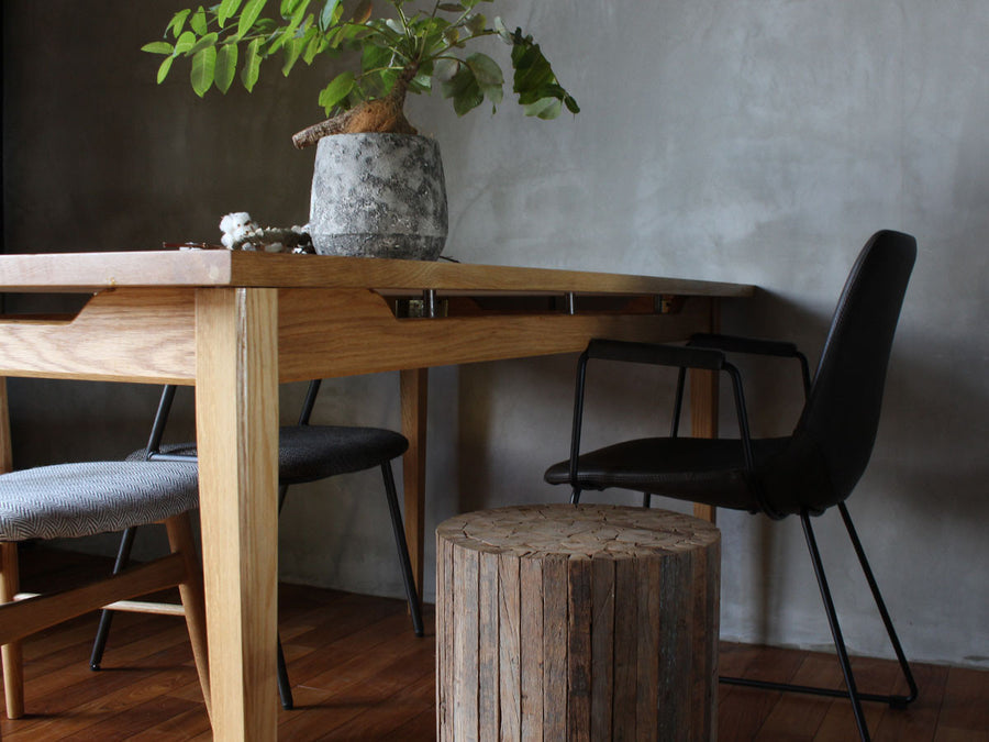 Collected-wood round stool