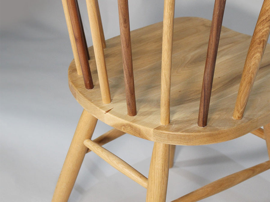 half round chair walnut