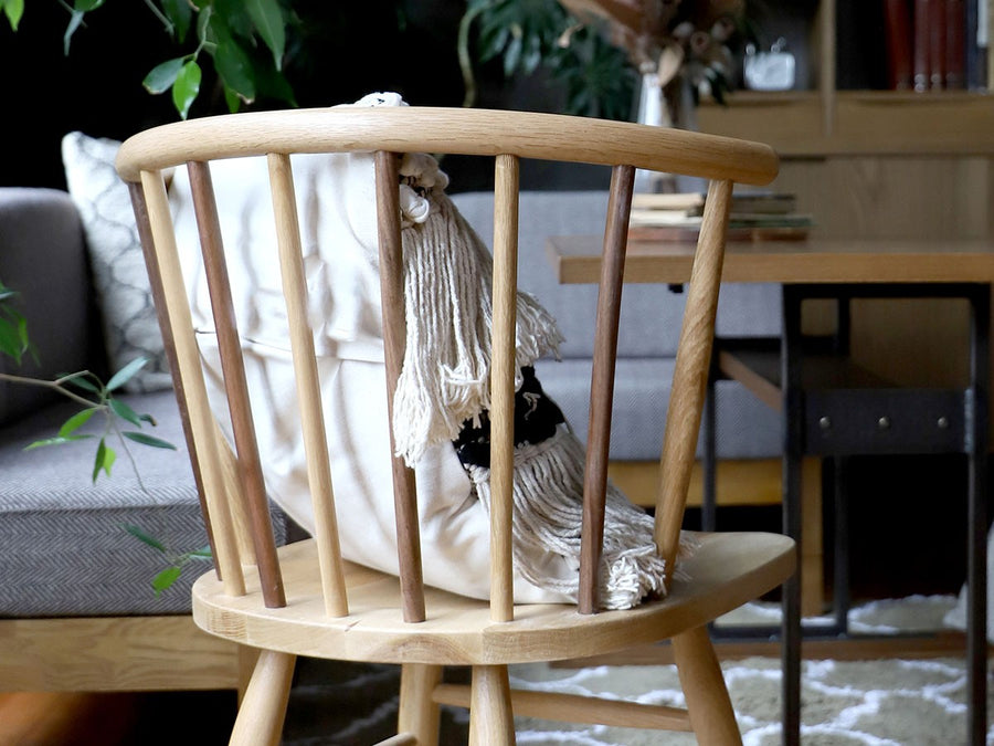 half round chair walnut