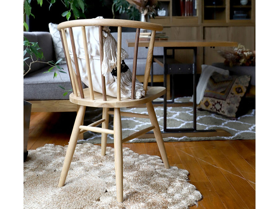 half round chair walnut