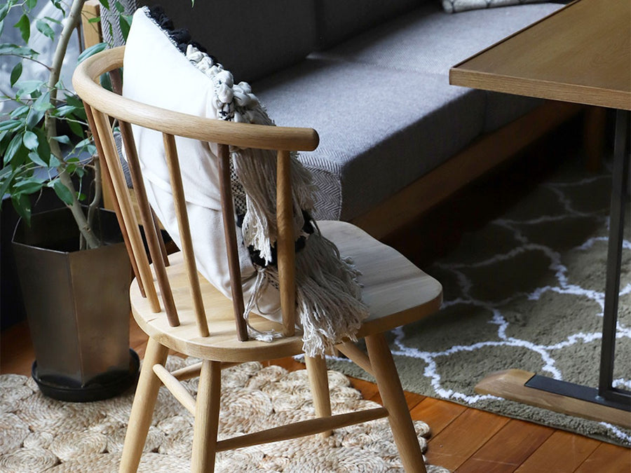 half round chair walnut