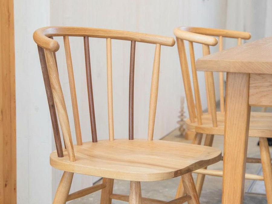 half round chair walnut