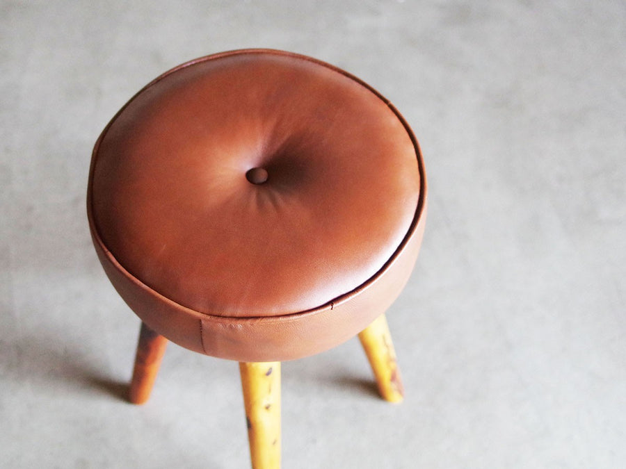 SF LEATHER STOOL