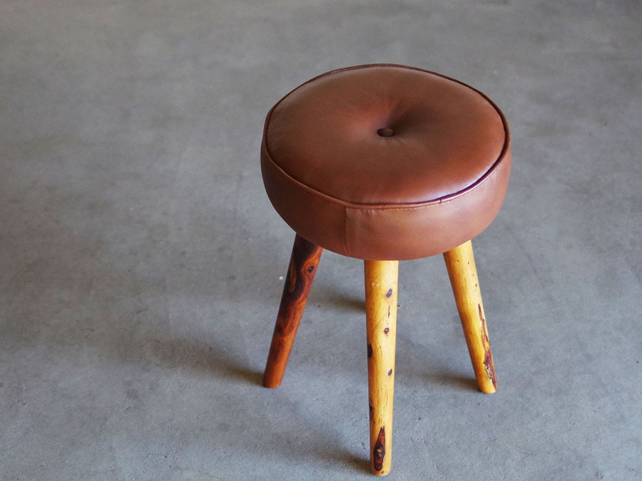 SF LEATHER STOOL