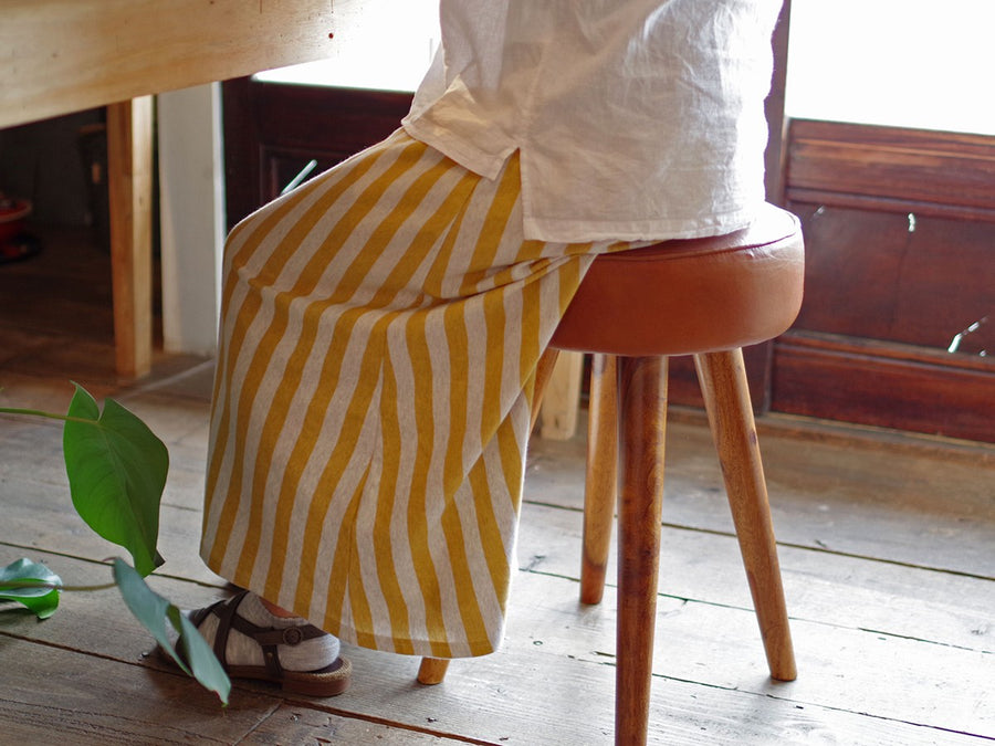 SF LEATHER STOOL