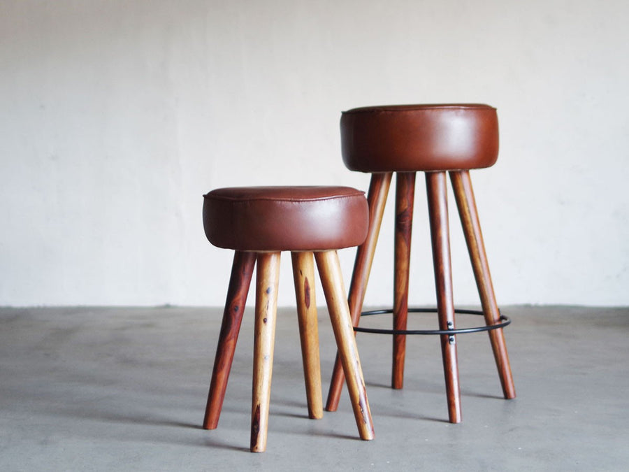 SF LEATHER STOOL