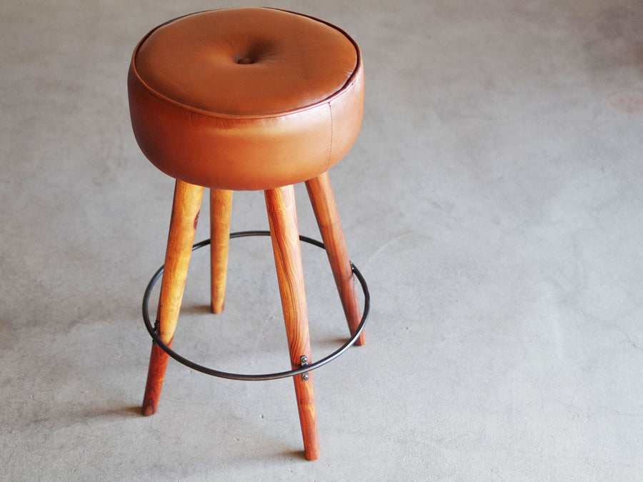 SF LEATHER HIGH STOOL