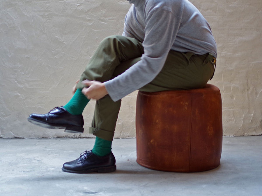 CY LEATHER STOOL