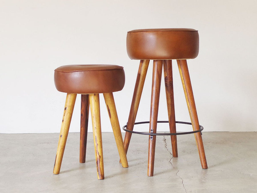 SF LEATHER HIGH STOOL