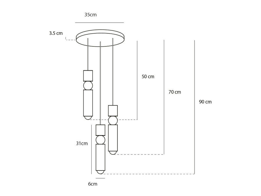 FULCRUM CHANDELIER 3 PIECE