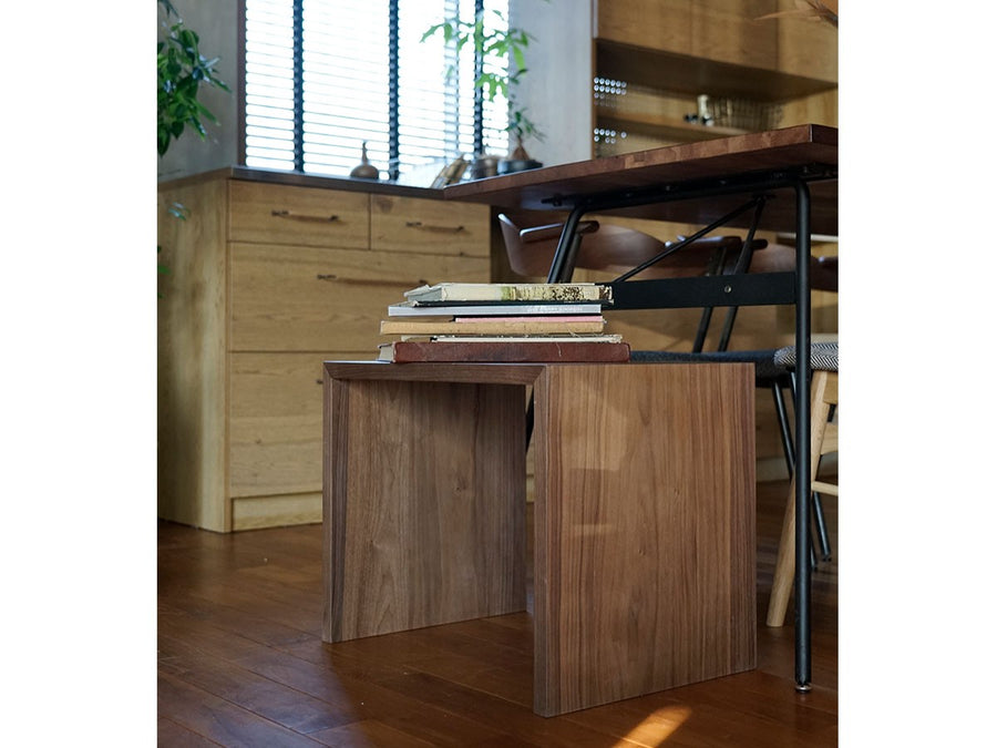 chalet stool table walnut