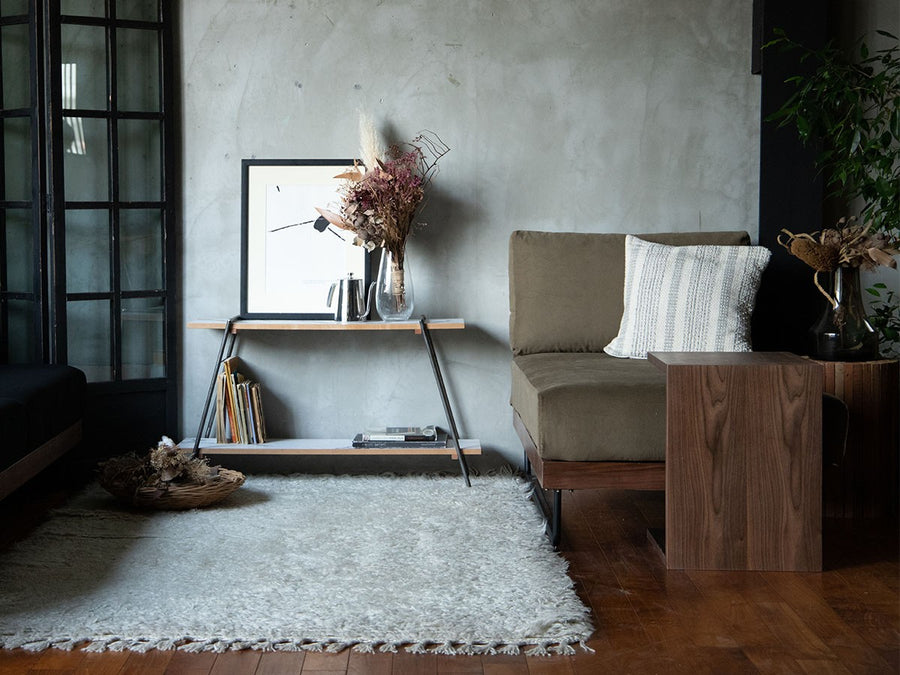 chalet stool table walnut