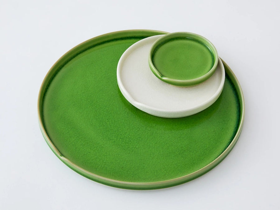 GREEN CRACKLE Plate L