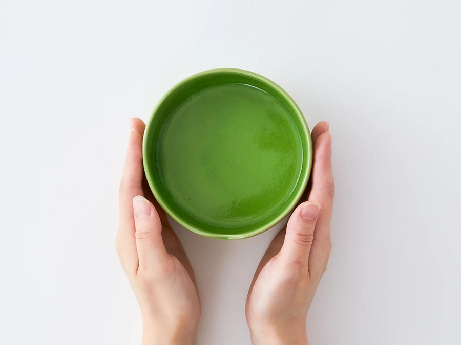 GREEN CRACKLE Stacking bowl M