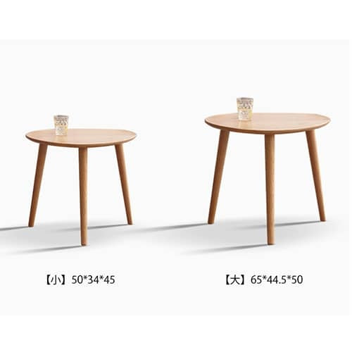 ネストテーブル 天然木オーク無垢材 曲線デザイン
