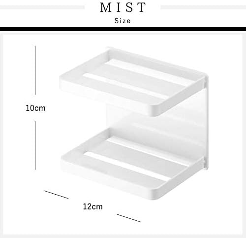 MIST マグネット バスルーム ソープトレー 2段 ホワイト 浴室ラック 浴室収納石鹸置き フック付き