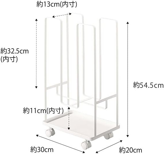 tower トレー付き ダンボールストッカー ホワイト 段ボール 収納 キャスター付 そのまま結束できる