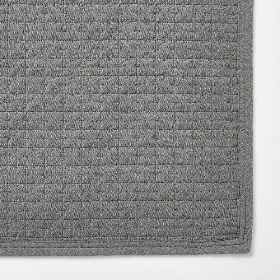 洗いざらしの綿キルティングラグ [100×195cm] グレー