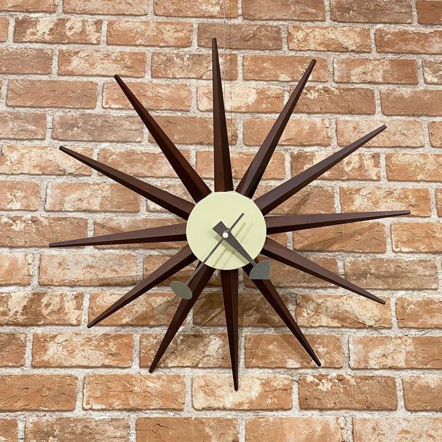 George Nelson Sunburst Clock ウォルナット 時計