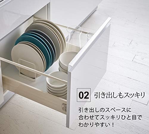 PLATE ディッシュスタンド ホワイト 片手でサっと出せる お皿立て