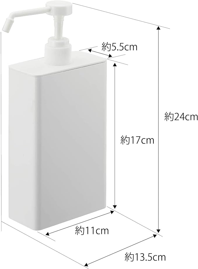 tower アルコール除菌 スプレーボトル スクエア スリム ホワイト 省スペース 詰め替え容器