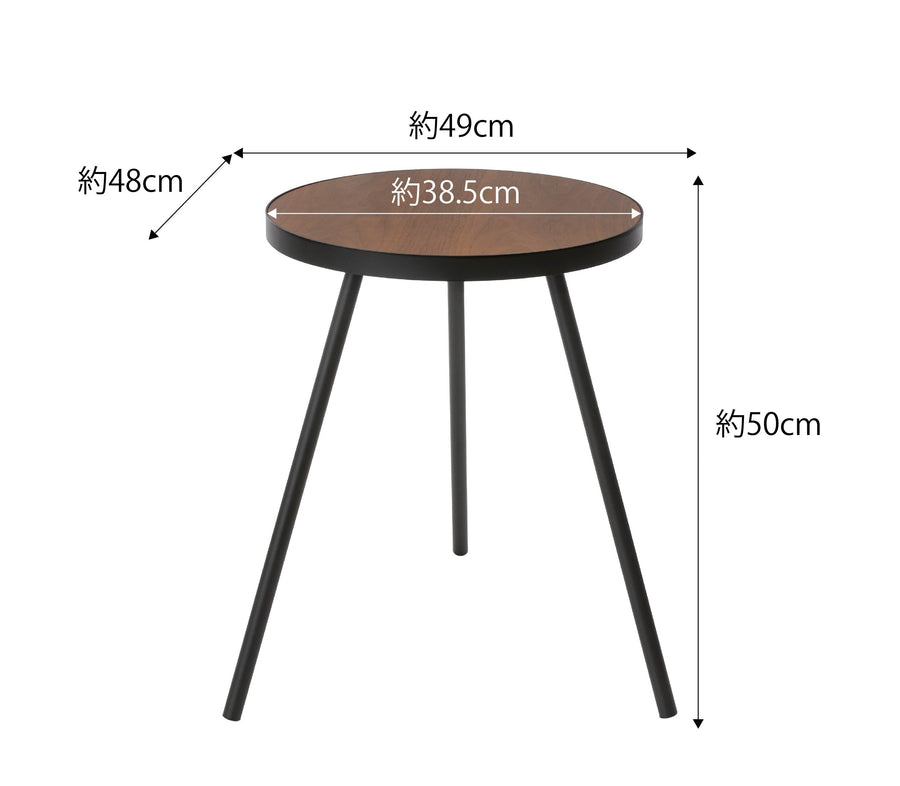 サイドテーブル タワー 丸型 ブラック
