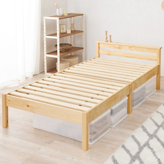 組立簡単3分 天然木頑丈すのこベッド