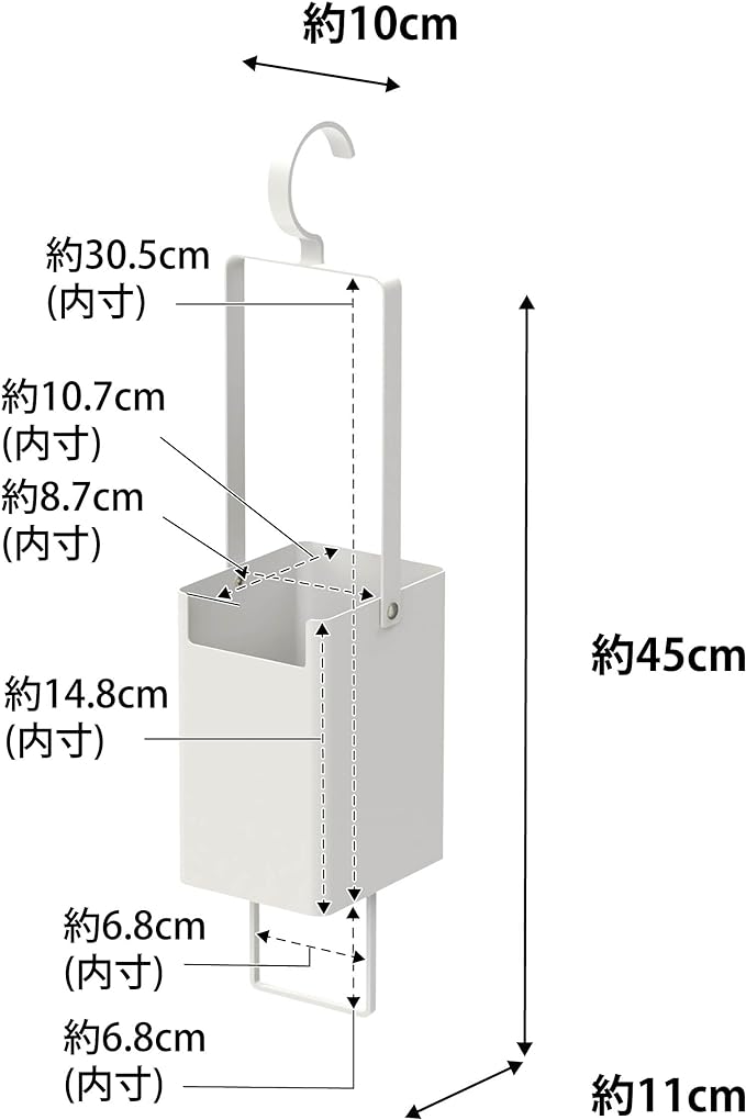 tower 衣類クリーナー ツール収納ホルダー ホワイト 洋服ブラシ 消臭スプレー クローゼットに吊るして収納