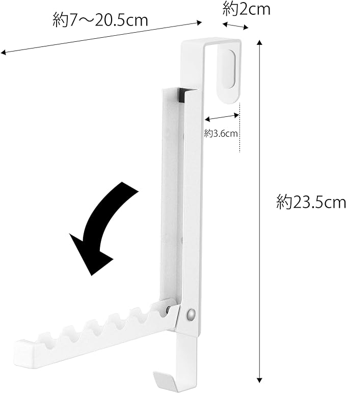 tower 使わない時は収納できる ドアハンガー ホワイト 折り畳み スッキリ収納 簡単設置