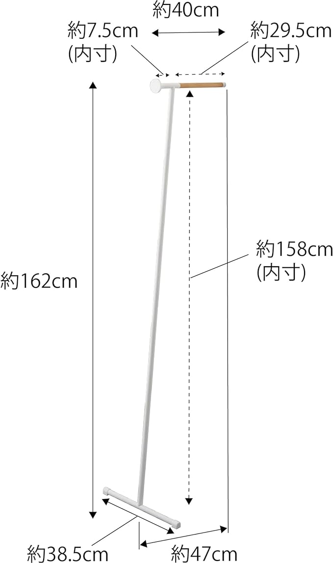 tower 衣類スチーマー アイロン掛けハンガー ホワイト 壁に立て掛けるだけ 衣類スチーマー掛け