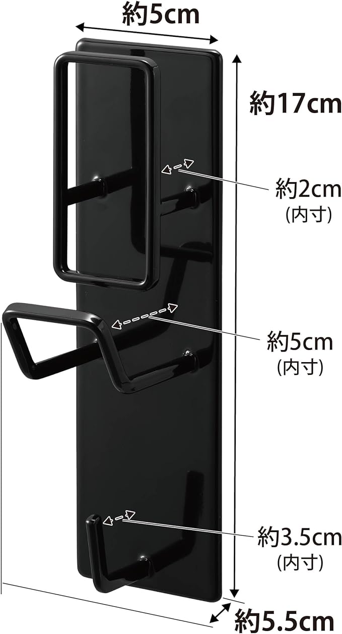 tower マグネット バスルーム 手おけ&湯おけ ホルダー ブラック バス用品 浴室収納 通気性よく乾きやすい