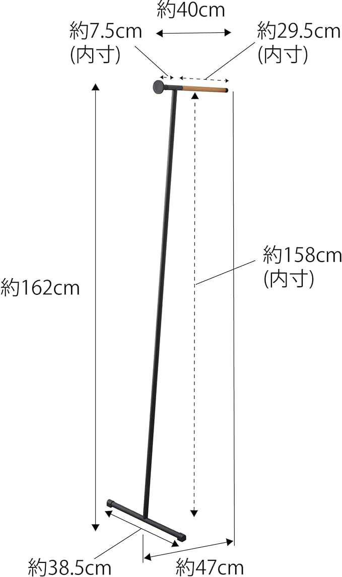 tower 衣類スチーマー アイロン掛けハンガー ブラック 壁に立て掛けるだけ 衣類スチーマー掛け