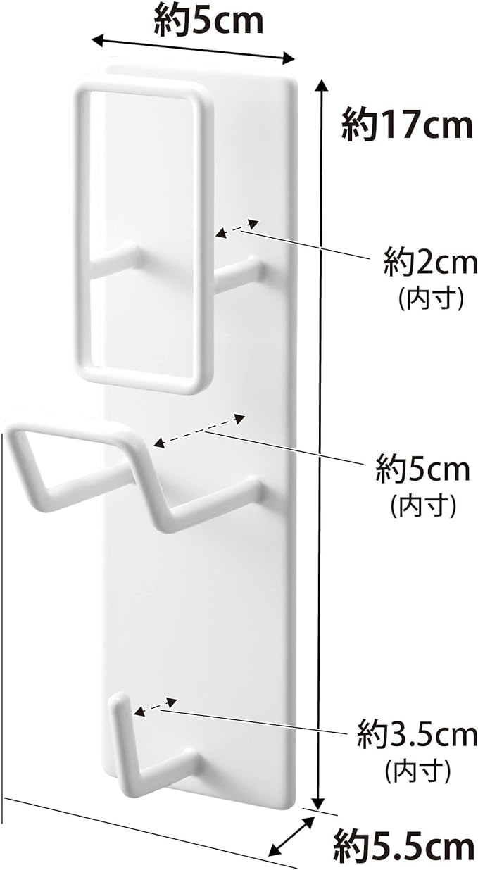 tower マグネット バスルーム 手おけ&湯おけ ホルダー ホワイト バス用品 浴室収納 通気性よく乾きやすい